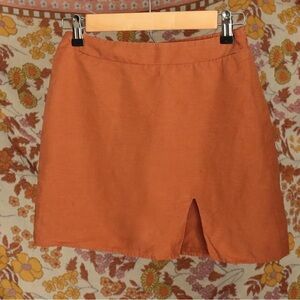 Rust Orange Mini Skirt